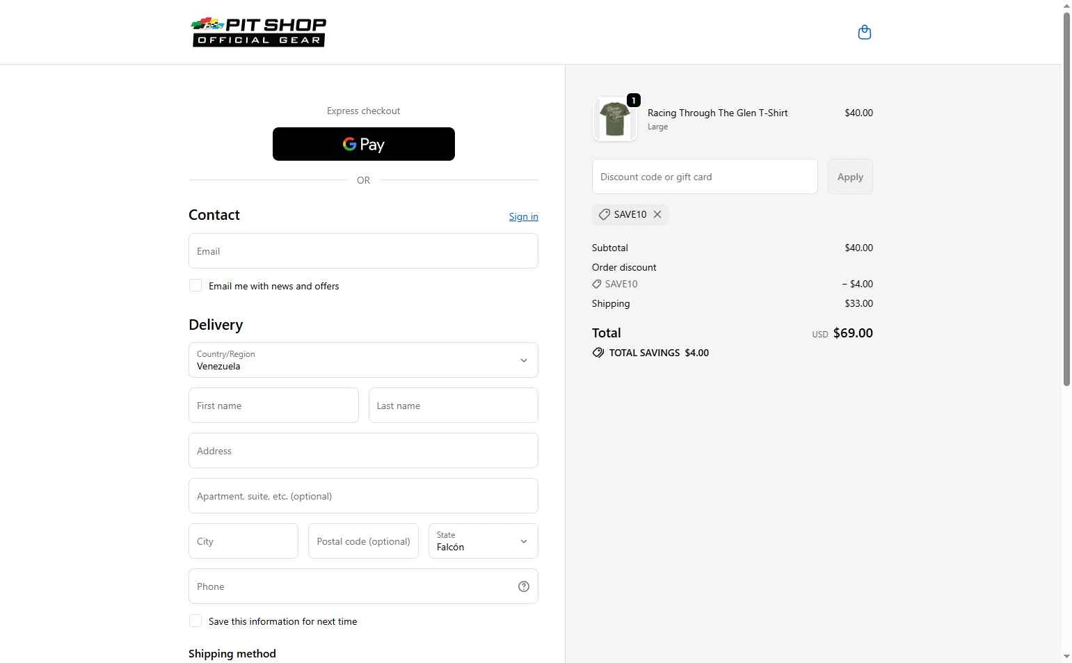 Watkins Glen International checkout page showing Watkins Glen International coupon code box | Screenshot taken by SimplyCodes community member on Dec 22, 2025