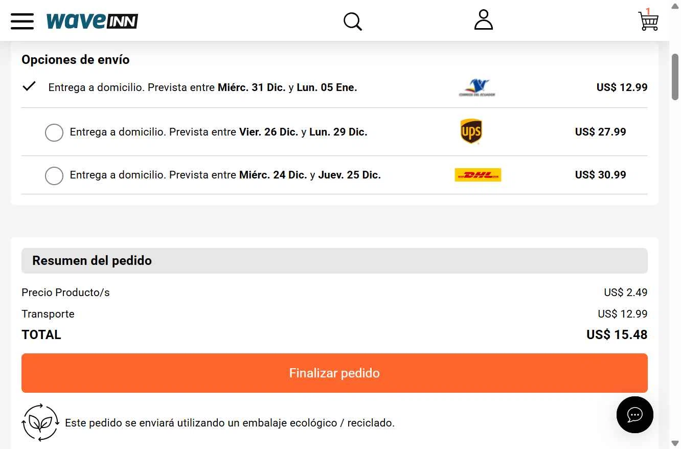 WaveINN checkout page showing WaveINN promo code box | Screenshot taken by SimplyCodes community member on Dec 22, 2025