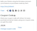 JULIA coupon verification screenshot