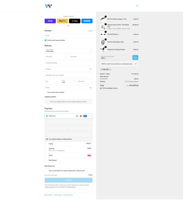 Waydoo checkout page showing Waydoo discount code box | Screenshot taken by SimplyCodes community member on Oct 6, 2025