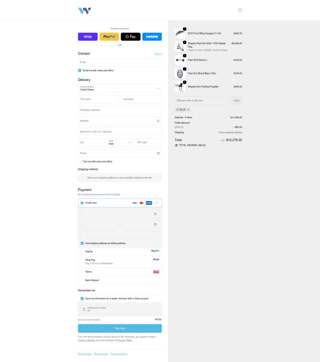 Waydoo checkout page showing Waydoo discount code box | Screenshot taken by SimplyCodes community member on Sep 24, 2025