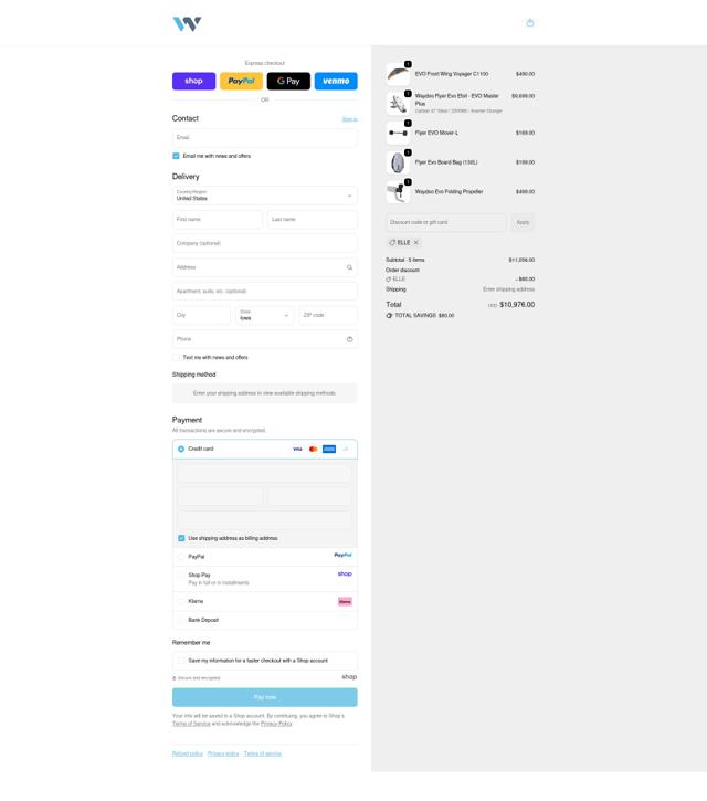 Waydoo checkout page showing Waydoo discount code box | Screenshot taken by SimplyCodes community member on Oct 6, 2025