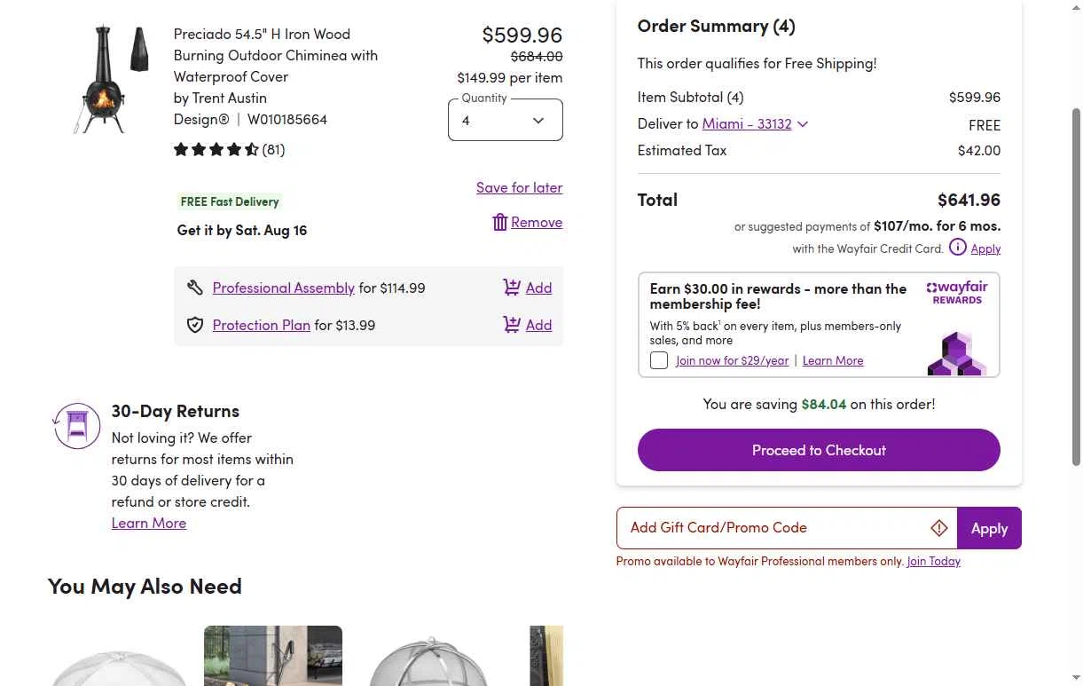 Verification screenshot for $50 Off Select Items (minimum Order $500) (members Only) at Wayfair Professional — 10mo ago