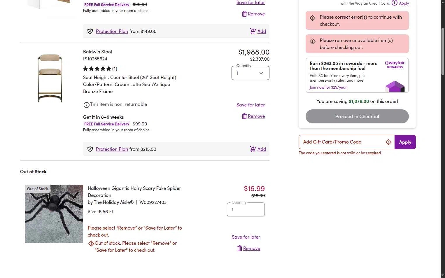 Verification screenshot for 10% Off New Arrivals at Wayfair Professional — 4mo ago