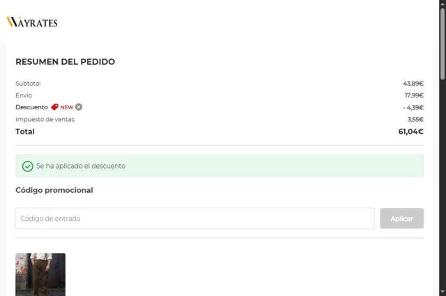 Wayrates checkout page showing Wayrates discount code box | Screenshot taken by SimplyCodes community member on Aug 7, 2025