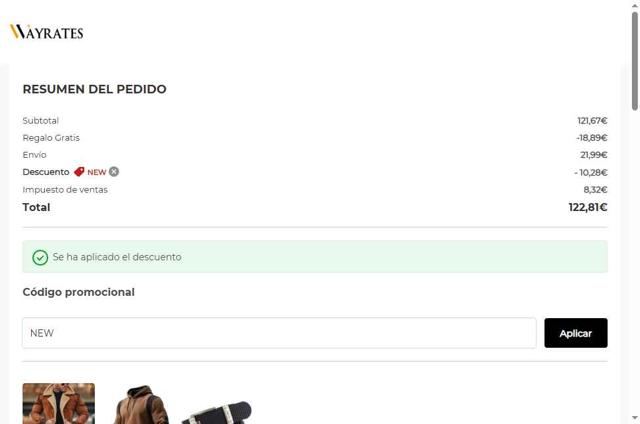 Wayrates checkout page showing Wayrates discount code box | Screenshot taken by SimplyCodes community member on Aug 29, 2025