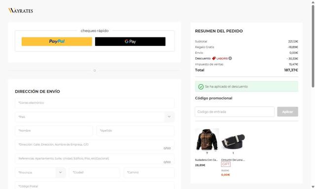 Wayrates checkout page showing Wayrates discount code box | Screenshot taken by SimplyCodes community member on Aug 31, 2025