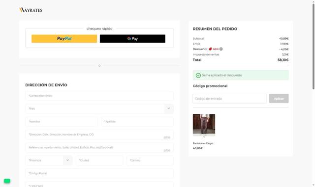 Wayrates checkout page showing Wayrates discount code box | Screenshot taken by SimplyCodes community member on Aug 18, 2025
