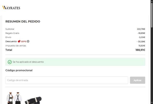 Wayrates checkout page showing Wayrates discount code box | Screenshot taken by SimplyCodes community member on Sep 11, 2025