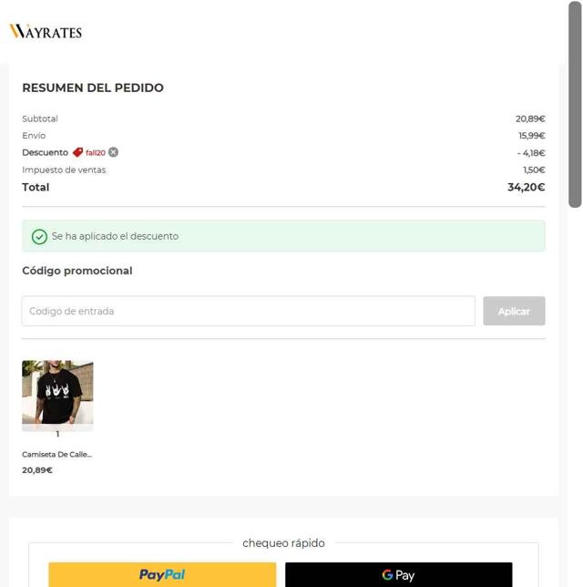 Wayrates checkout page showing Wayrates discount code box | Screenshot taken by SimplyCodes community member on Aug 18, 2025