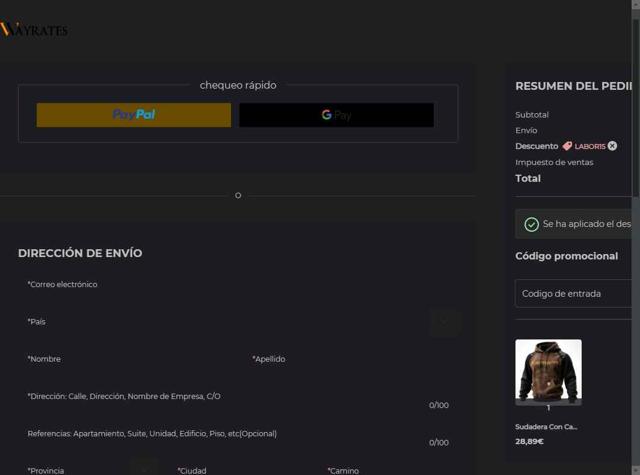 Wayrates checkout page showing Wayrates discount code box | Screenshot taken by SimplyCodes community member on Aug 20, 2025