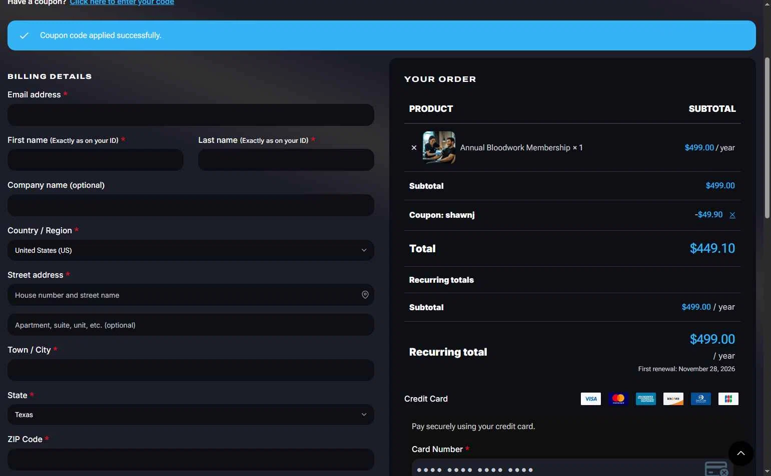 Ways2Well checkout page showing Ways2Well discount code box | Screenshot taken by SimplyCodes community member on Nov 28, 2025