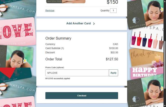 WaySpa.com checkout page showing WaySpa.com promo code box | Screenshot taken by SimplyCodes community member on Aug 5, 2025