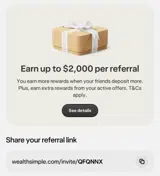 wealthsimple.com/invite/QFQNNX coupon verification screenshot