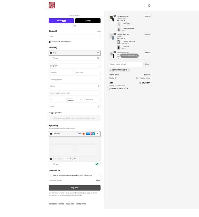 WE-AR checkout page showing WE-AR promo code box | Screenshot taken by SimplyCodes community member on Aug 24, 2025