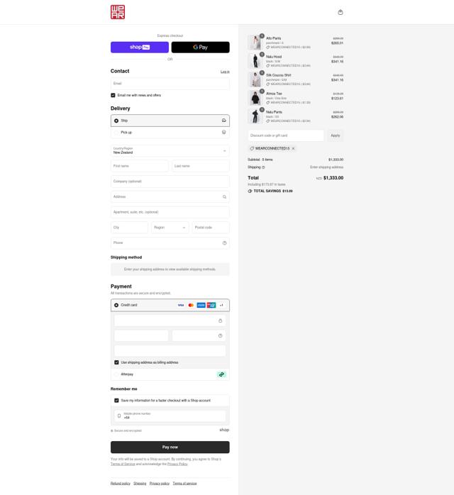 WE-AR checkout page showing WE-AR promo code box | Screenshot taken by SimplyCodes community member on Aug 19, 2025