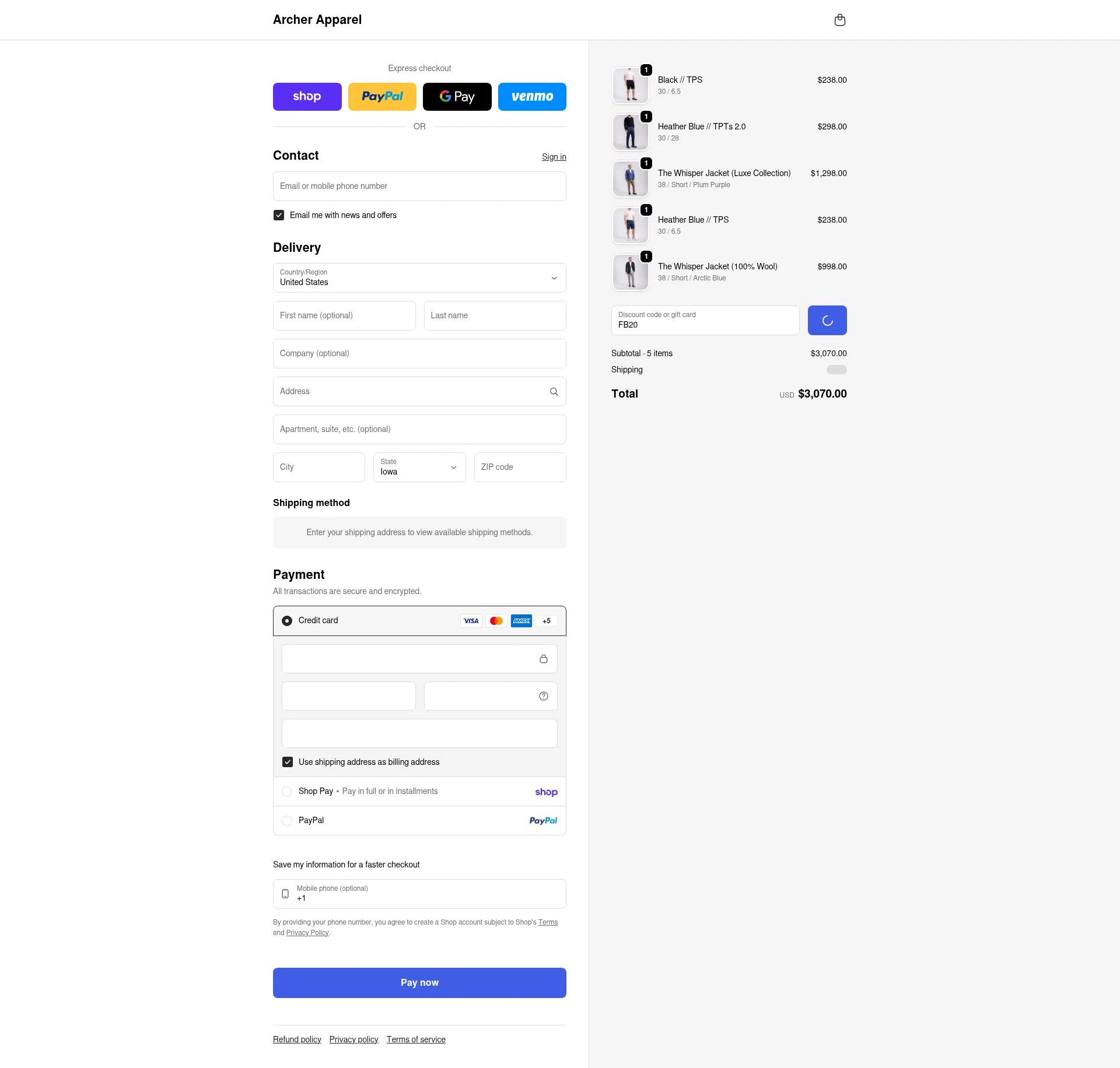 Wear Archer checkout page showing Wear Archer promo code box | Screenshot taken by SimplyCodes community member on Feb 13, 2026