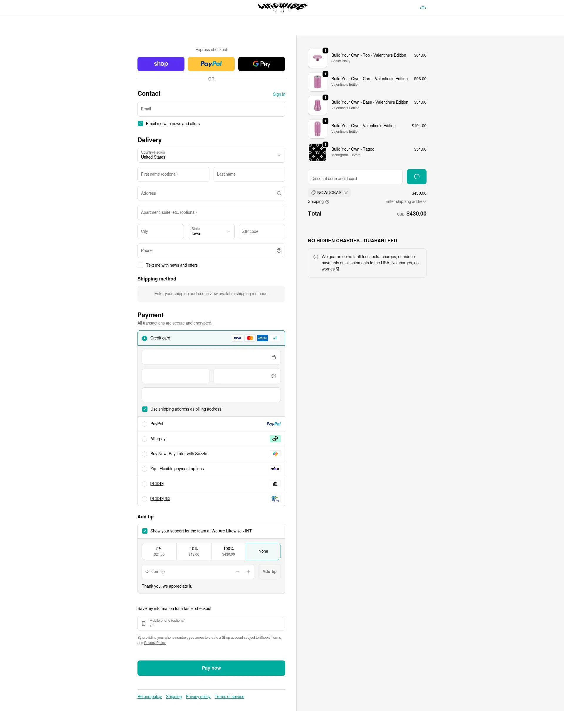 We Are Likewise checkout page showing We Are Likewise promo code box | Screenshot taken by SimplyCodes community member on Feb 14, 2026