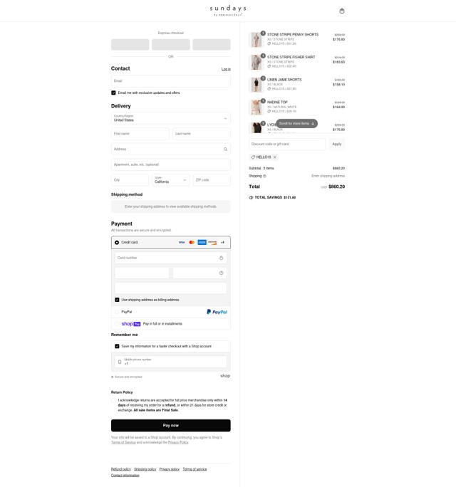 We Are Sundays checkout page showing We Are Sundays promo code box | Screenshot taken by SimplyCodes community member on Jun 30, 2025