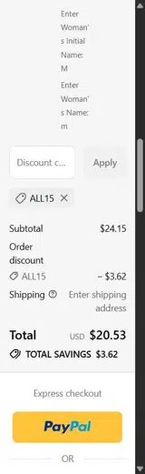 ALL15 coupon verification screenshot