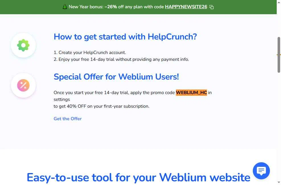 Weblium checkout page showing Weblium coupon code box | Screenshot taken by SimplyCodes community member on Jan 4, 2026