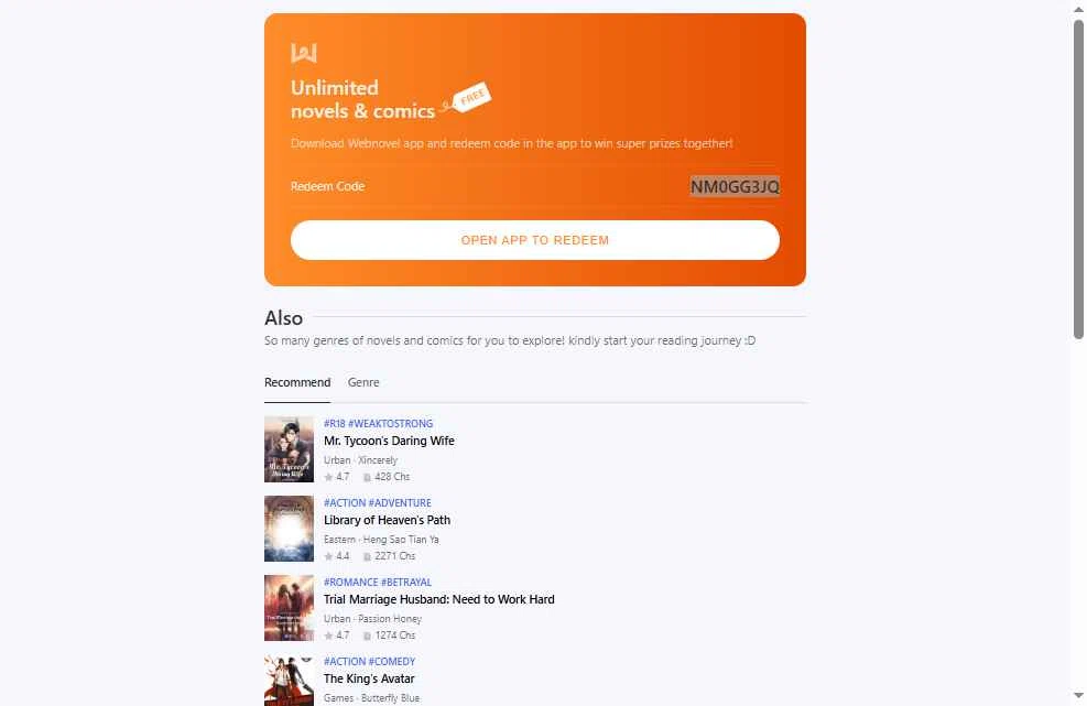 Webnovel checkout page showing Webnovel promo code box | Screenshot taken by SimplyCodes community member on Feb 19, 2026