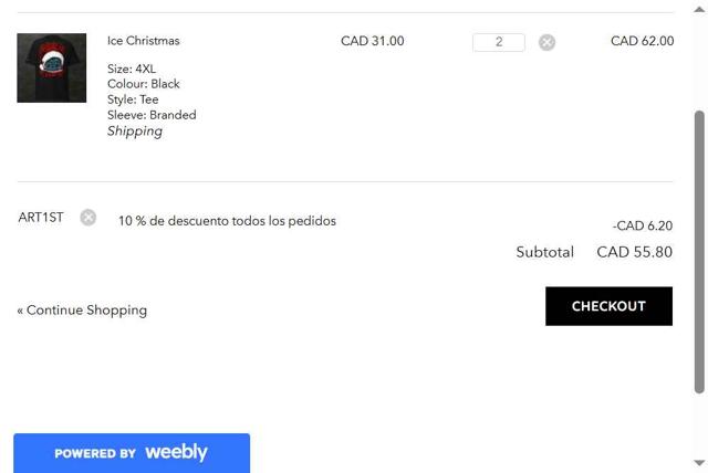 Weebly checkout page showing Weebly promo code box | Screenshot taken by SimplyCodes community member on Apr 26, 2025
