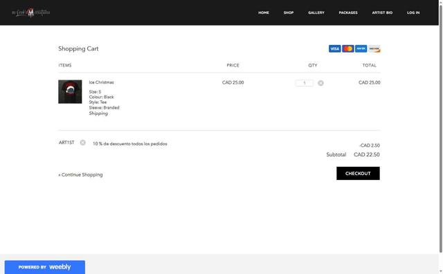Weebly checkout page showing Weebly promo code box | Screenshot taken by SimplyCodes community member on Apr 26, 2025
