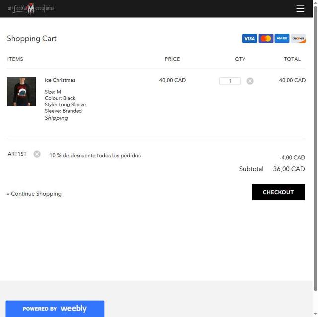 Weebly checkout page showing Weebly promo code box | Screenshot taken by SimplyCodes community member on Apr 26, 2025