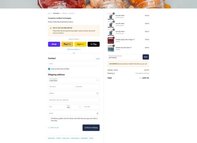 WEEM checkout page showing WEEM discount code box | Screenshot taken by SimplyCodes community member on Sep 8, 2025