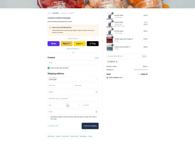 WEEM checkout page showing WEEM discount code box | Screenshot taken by SimplyCodes community member on Sep 8, 2025