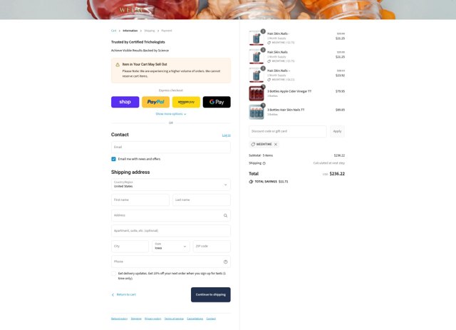 WEEM checkout page showing WEEM discount code box | Screenshot taken by SimplyCodes community member on Sep 8, 2025