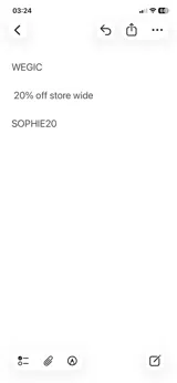 SOPHIE20 coupon verification screenshot