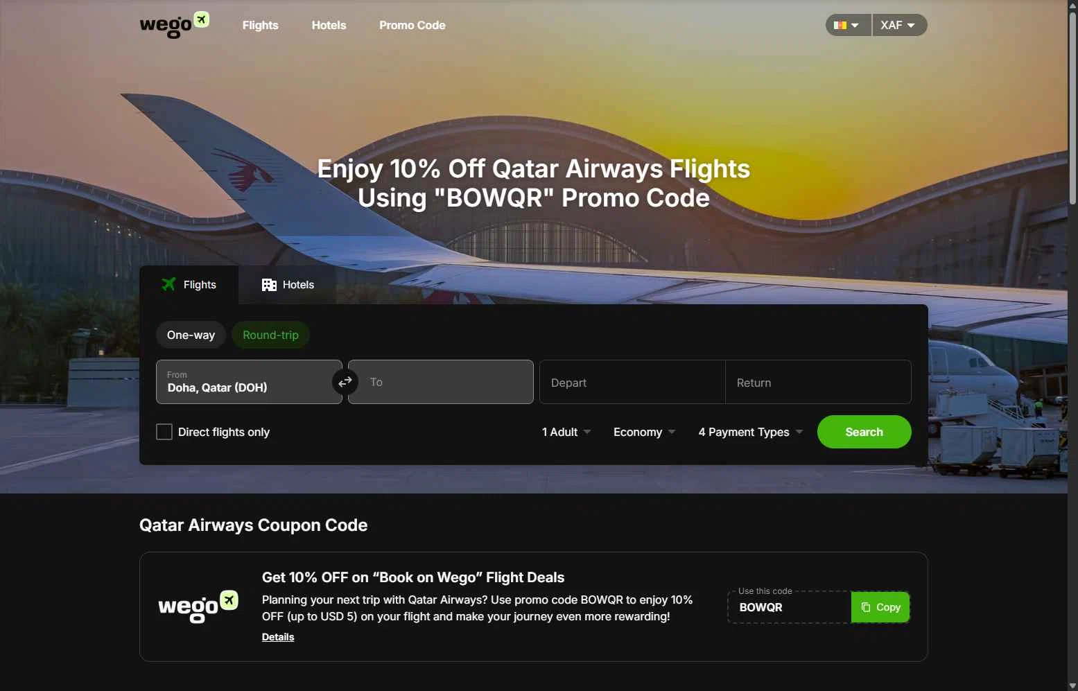 WeGo checkout page showing WeGo promo code box | Screenshot taken by SimplyCodes community member on Jan 24, 2026