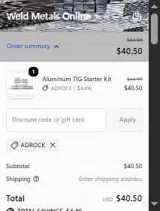 ADROCK coupon verification screenshot