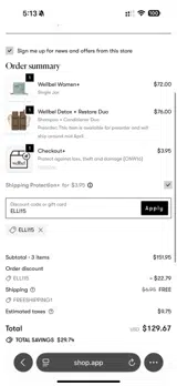 ELLI15 coupon verification screenshot