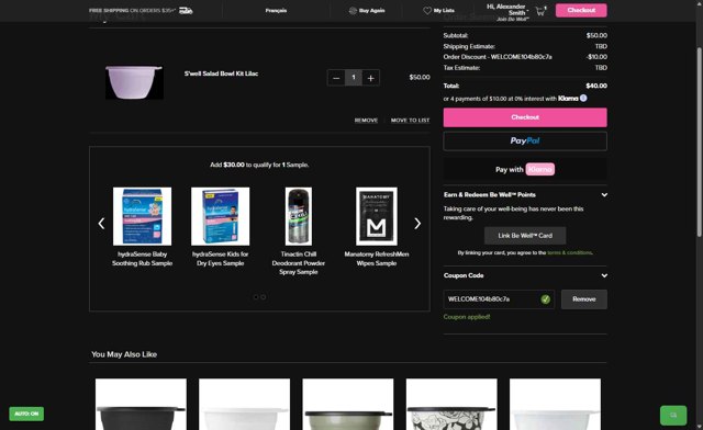 Well.ca checkout page showing Well.ca promo code box | Screenshot taken by SimplyCodes community member on Aug 27, 2025