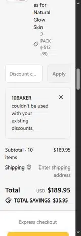 10baker coupon verification screenshot