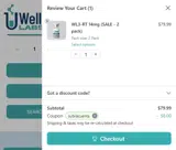 Welli Labs coupon verification screenshot