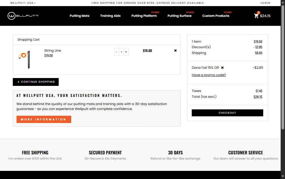 Wellputt checkout page showing Wellputt promo code box | Screenshot taken by SimplyCodes community member on Jan 13, 2026