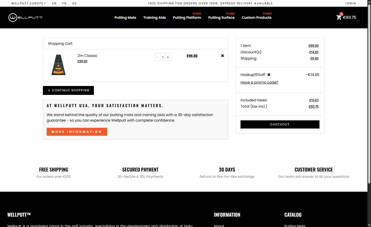 Wellputt checkout page showing Wellputt promo code box | Screenshot taken by SimplyCodes community member on Feb 9, 2026