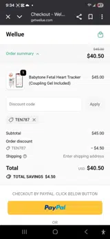 Wellue coupon verification screenshot