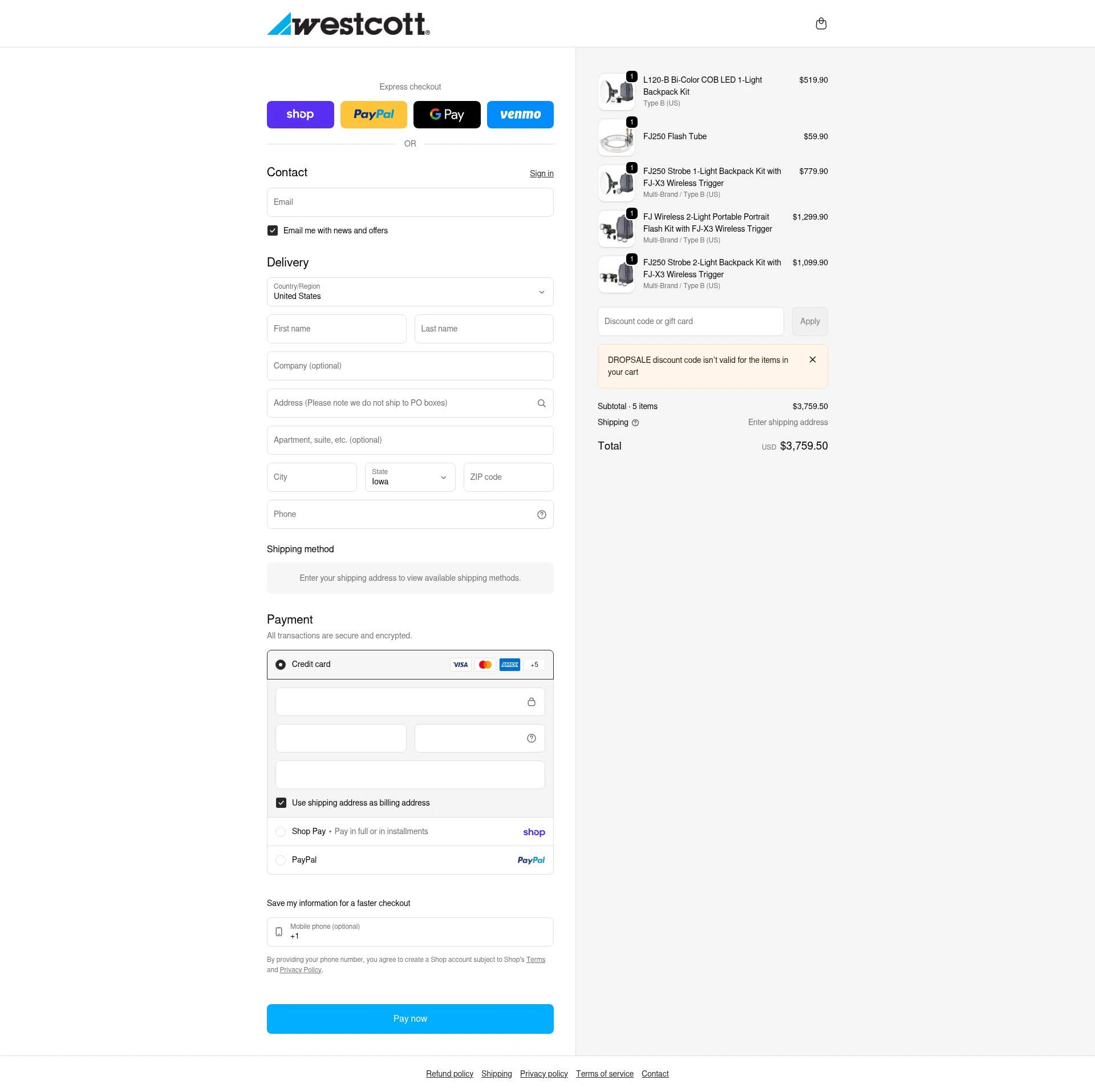 Westcott checkout page showing Westcott promo code box | Screenshot taken by SimplyCodes community member on Feb 13, 2026