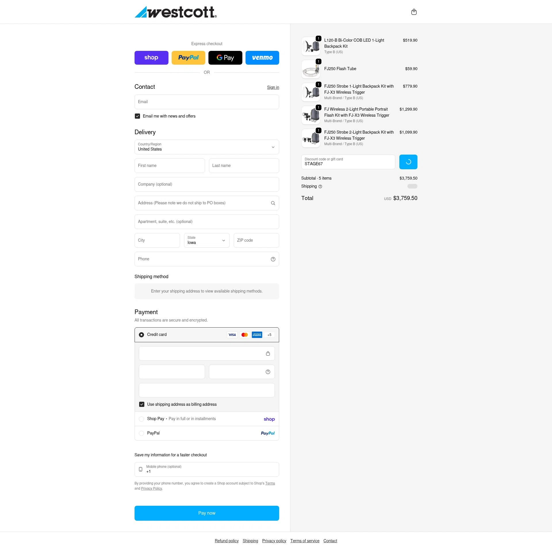 Westcott checkout page showing Westcott promo code box | Screenshot taken by SimplyCodes community member on Feb 4, 2026