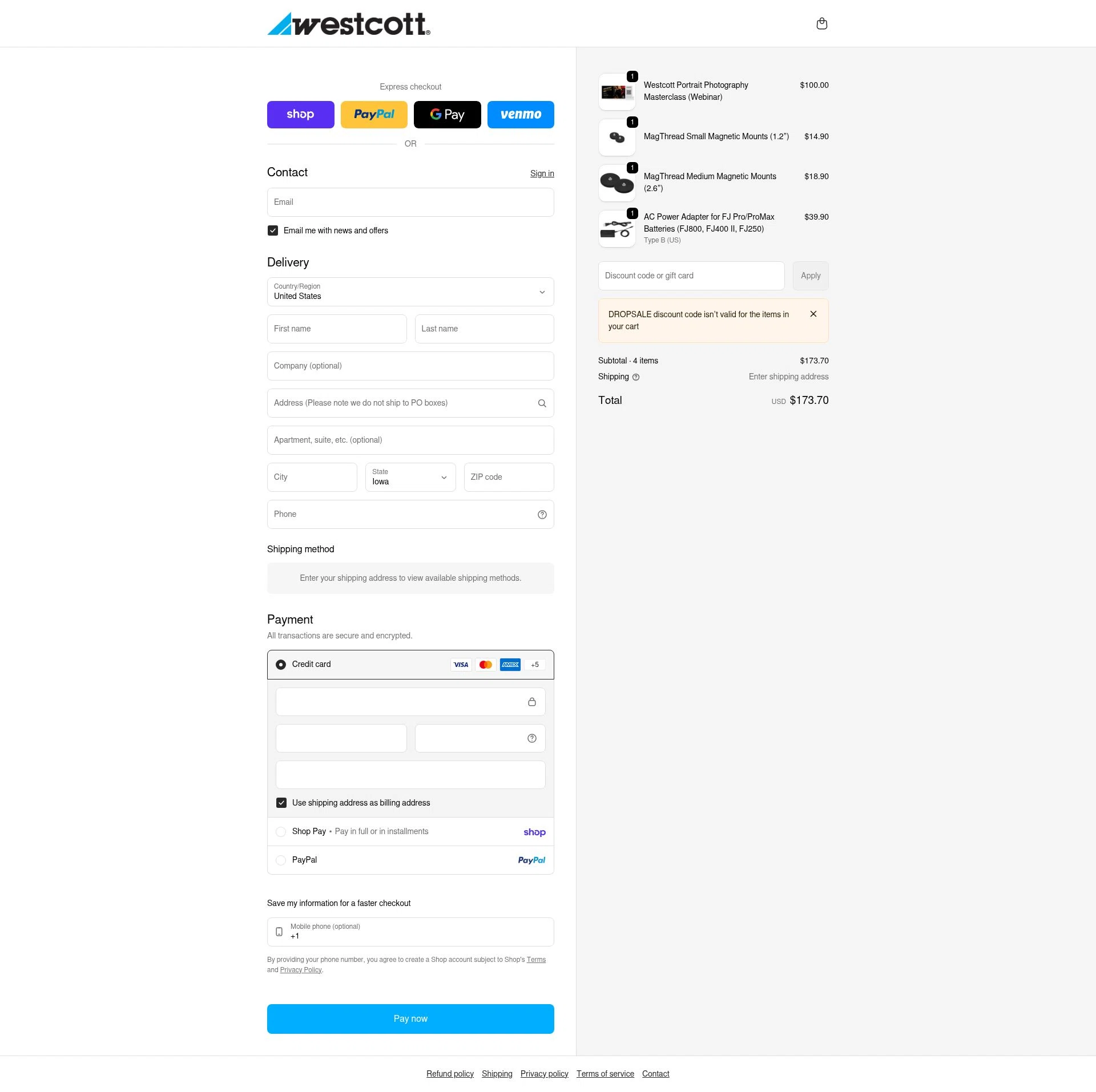 Westcott checkout page showing Westcott promo code box | Screenshot taken by SimplyCodes community member on Jan 31, 2026