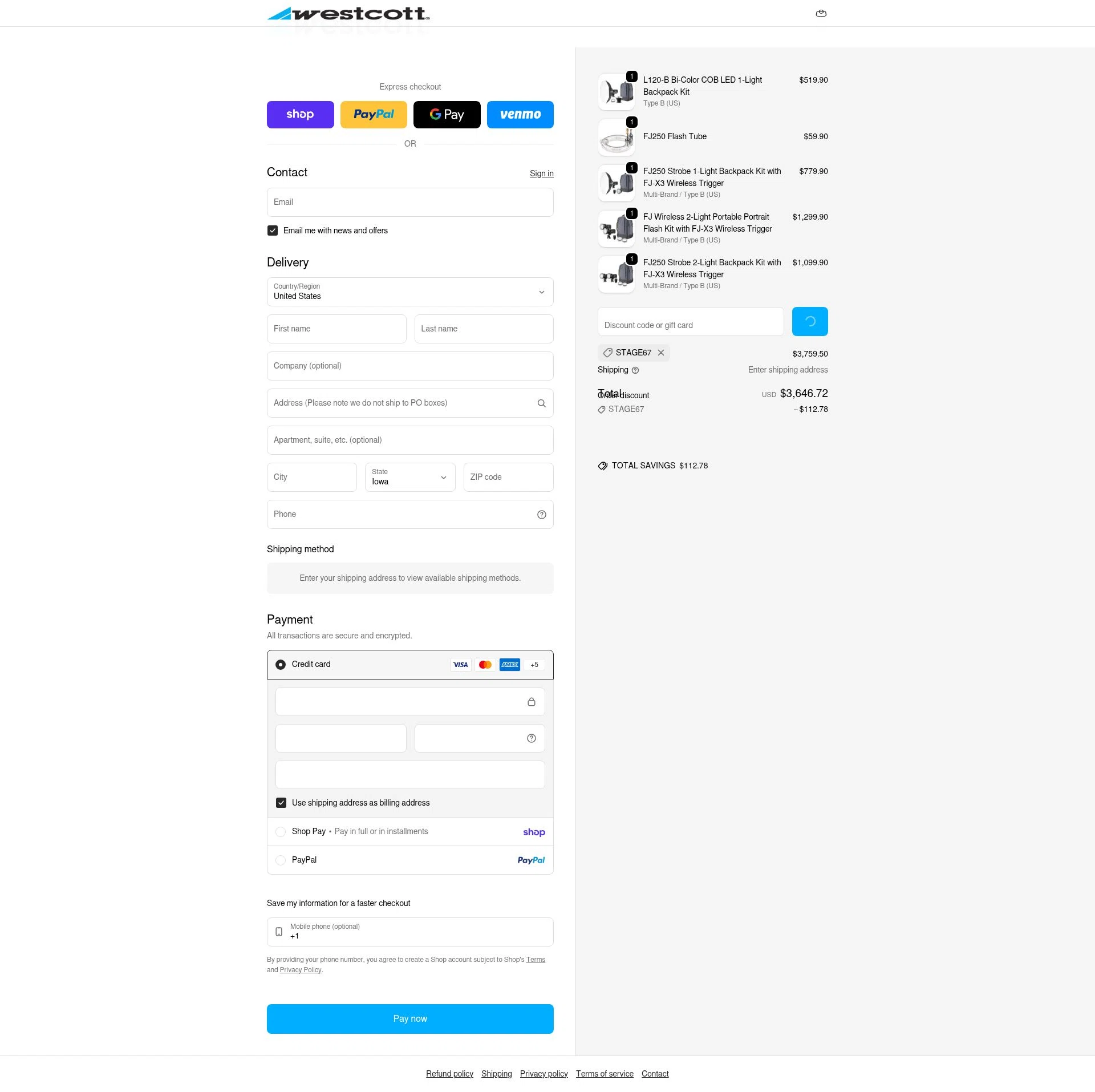Westcott checkout page showing Westcott promo code box | Screenshot taken by SimplyCodes community member on Feb 13, 2026