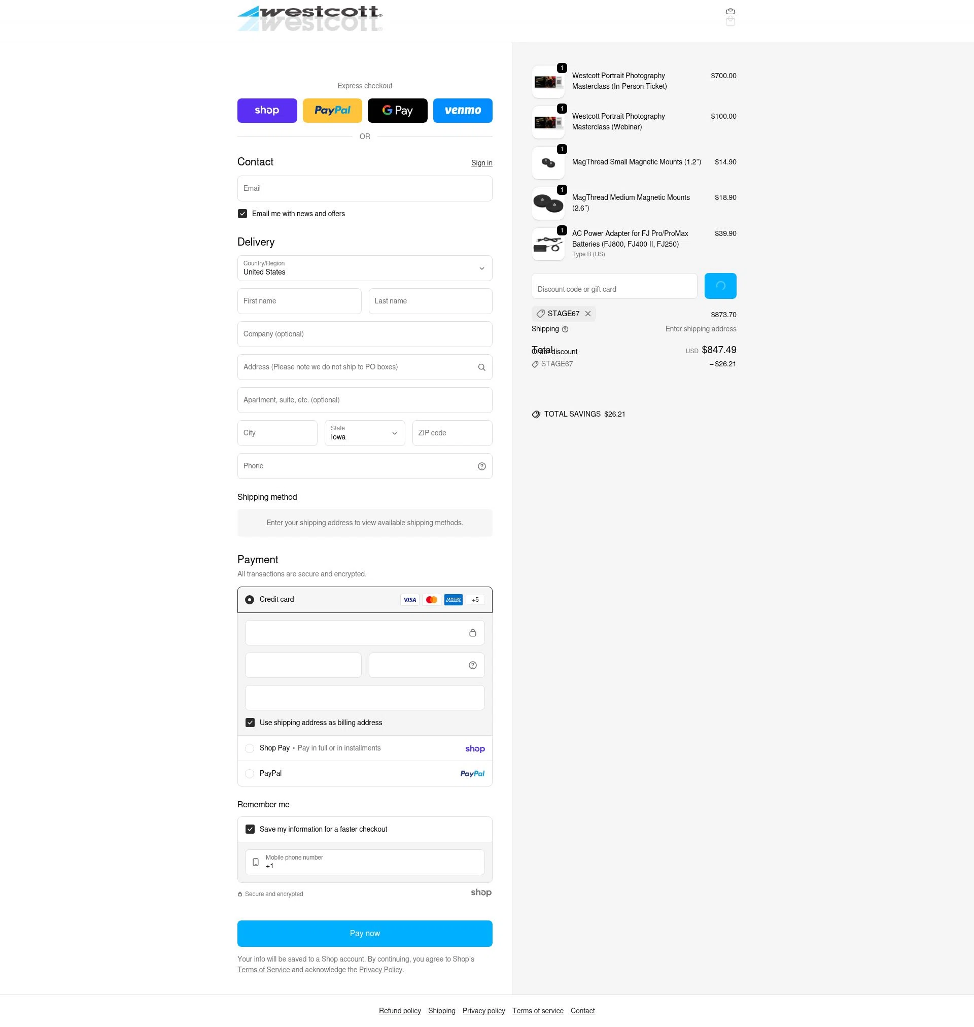 Westcott checkout page showing Westcott promo code box | Screenshot taken by SimplyCodes community member on Jan 26, 2026