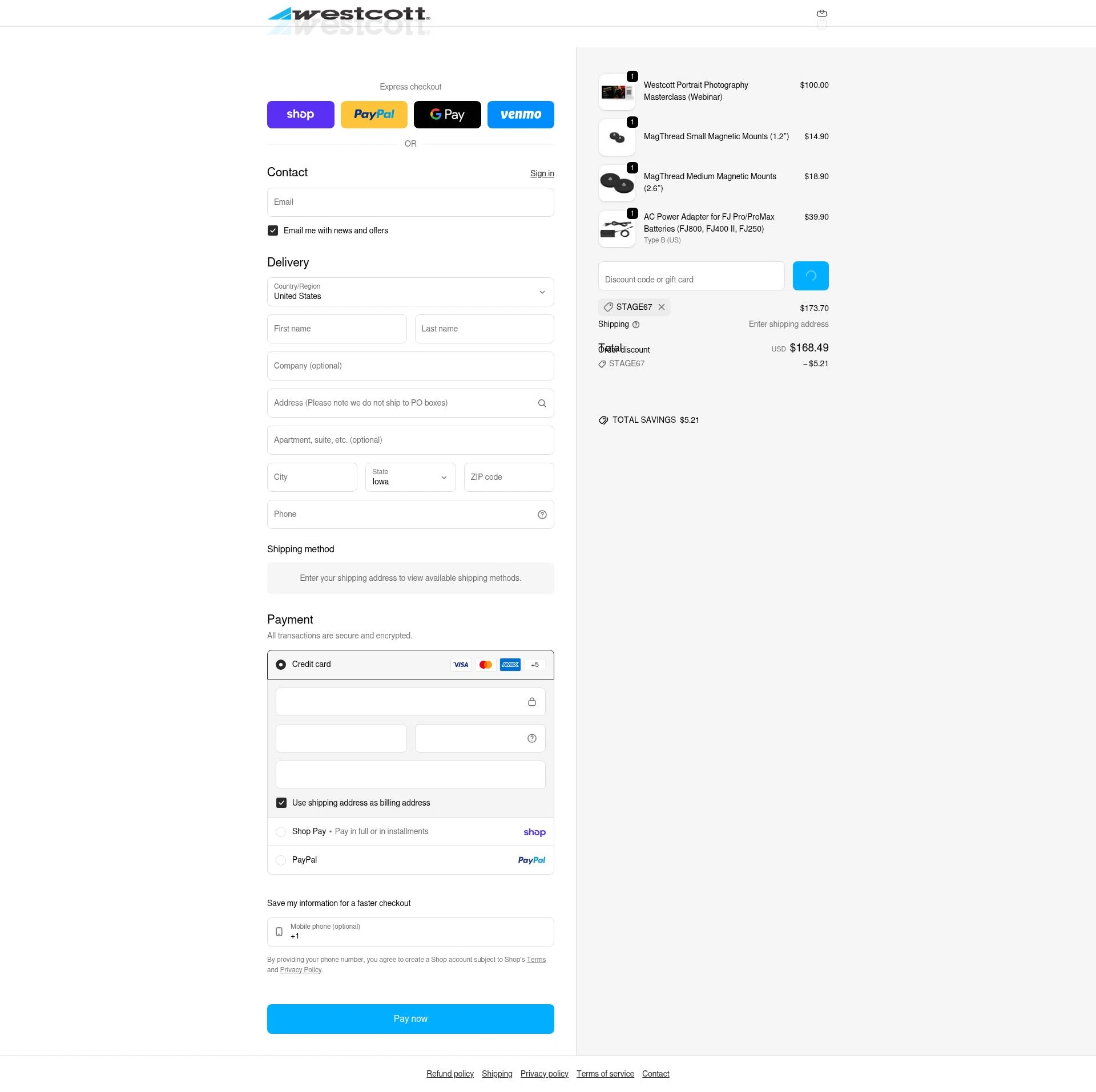 Westcott checkout page showing Westcott promo code box | Screenshot taken by SimplyCodes community member on Jan 31, 2026