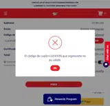 LUCKY26 coupon verification screenshot