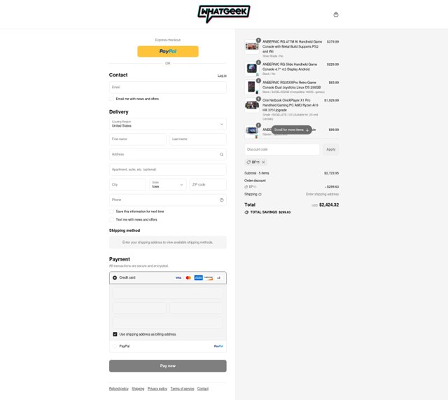 WhatGeek checkout page showing WhatGeek discount code box | Screenshot taken by SimplyCodes community member on Sep 2, 2025
